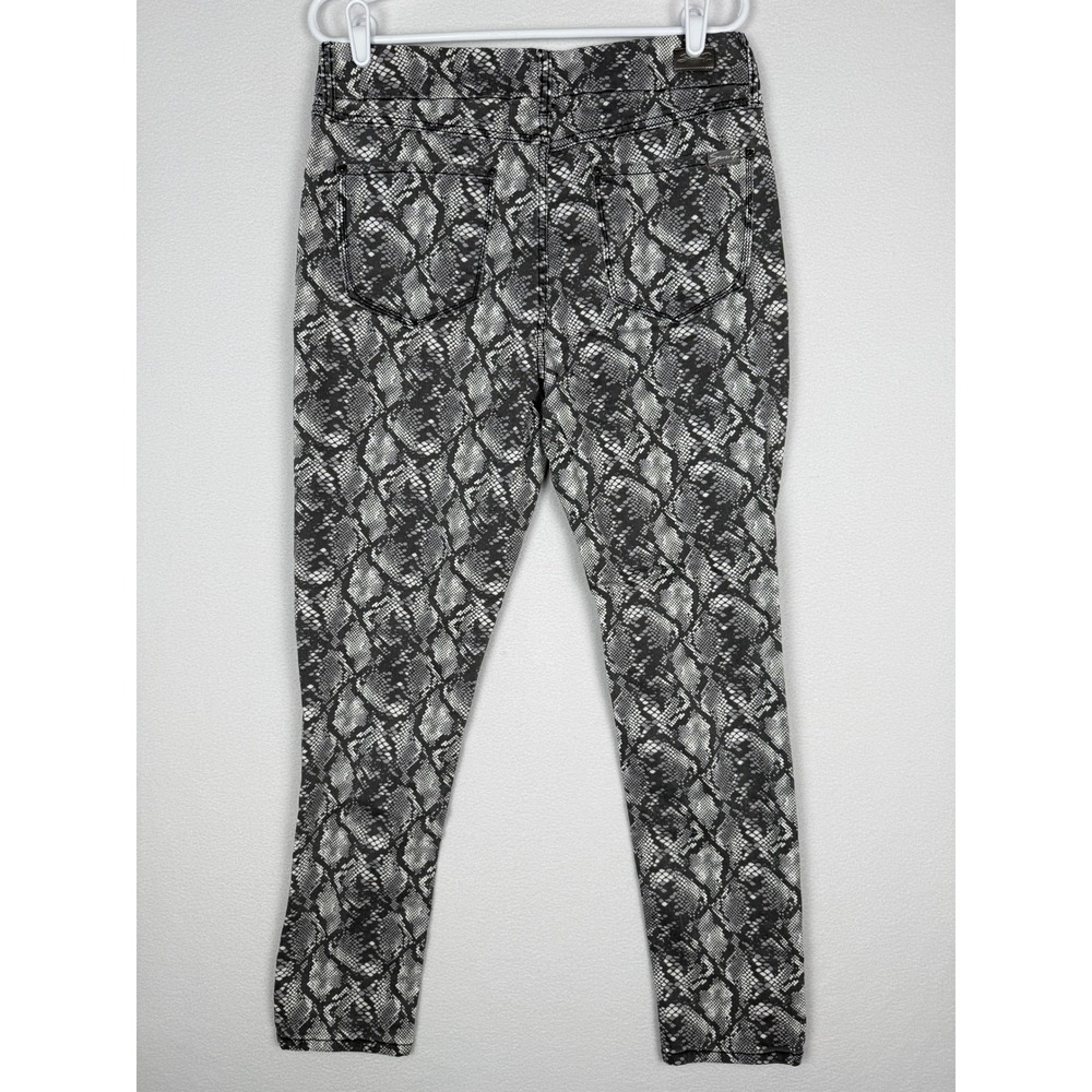 Seven7 Tummyless High Rise Skinny Jeans Womens 14 Grey Snake‎ Print Stretch - Picture 2 of 9